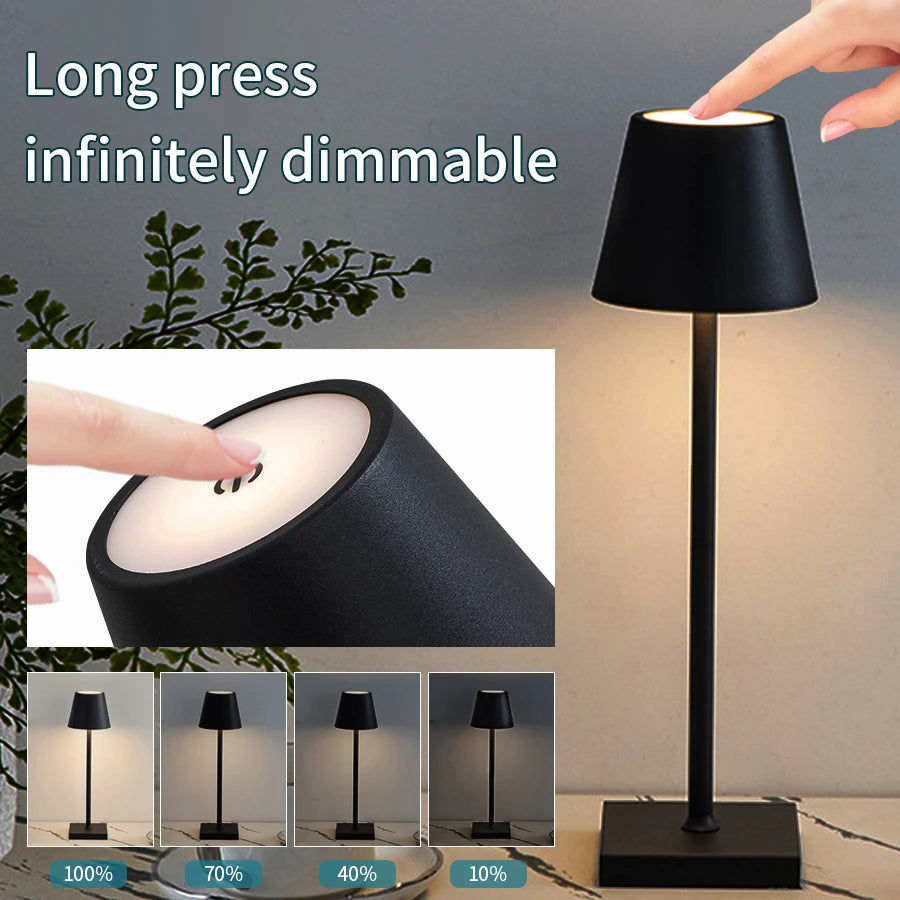 LED Rechargeable Table Lamp Bar Restaurant Wireless Touch Lamps