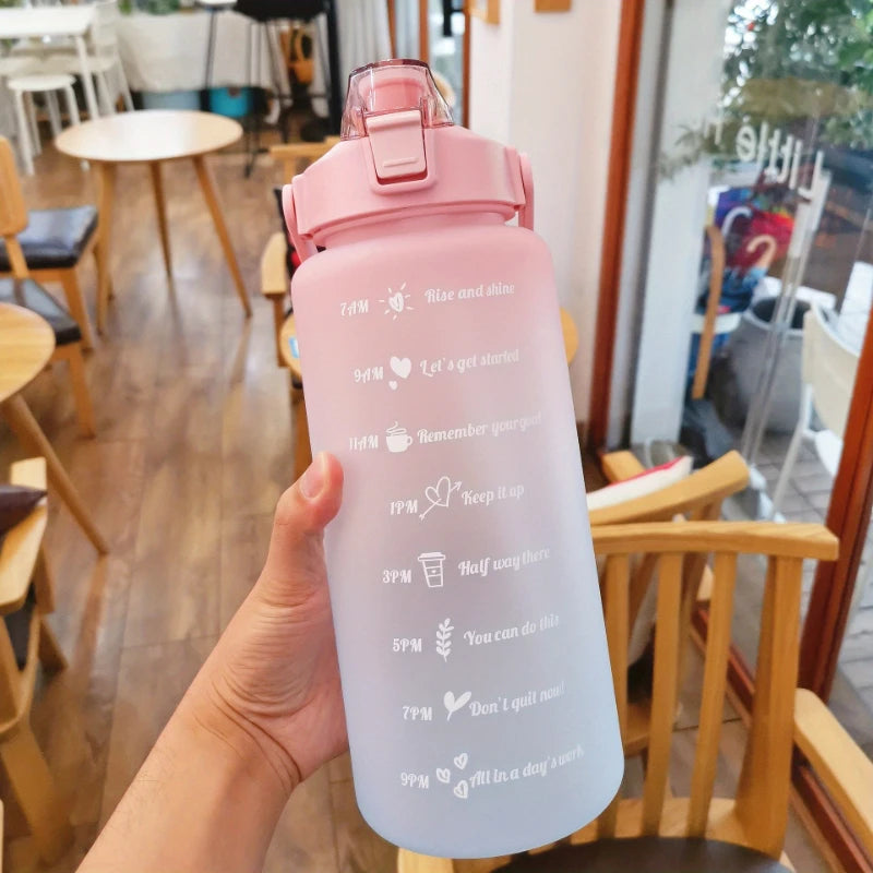 Water Bottle Stay Hydrated Motivated Leakproof Plastic Sport Bottle