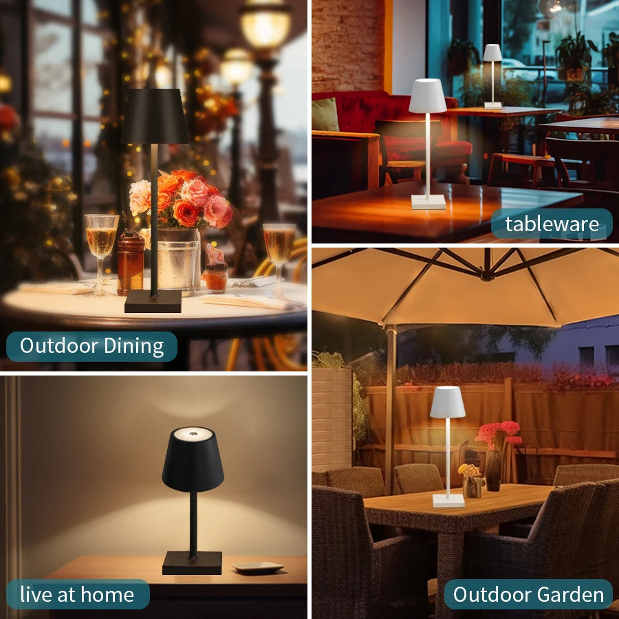 LED Rechargeable Table Lamp Bar Restaurant Wireless Touch Lamps