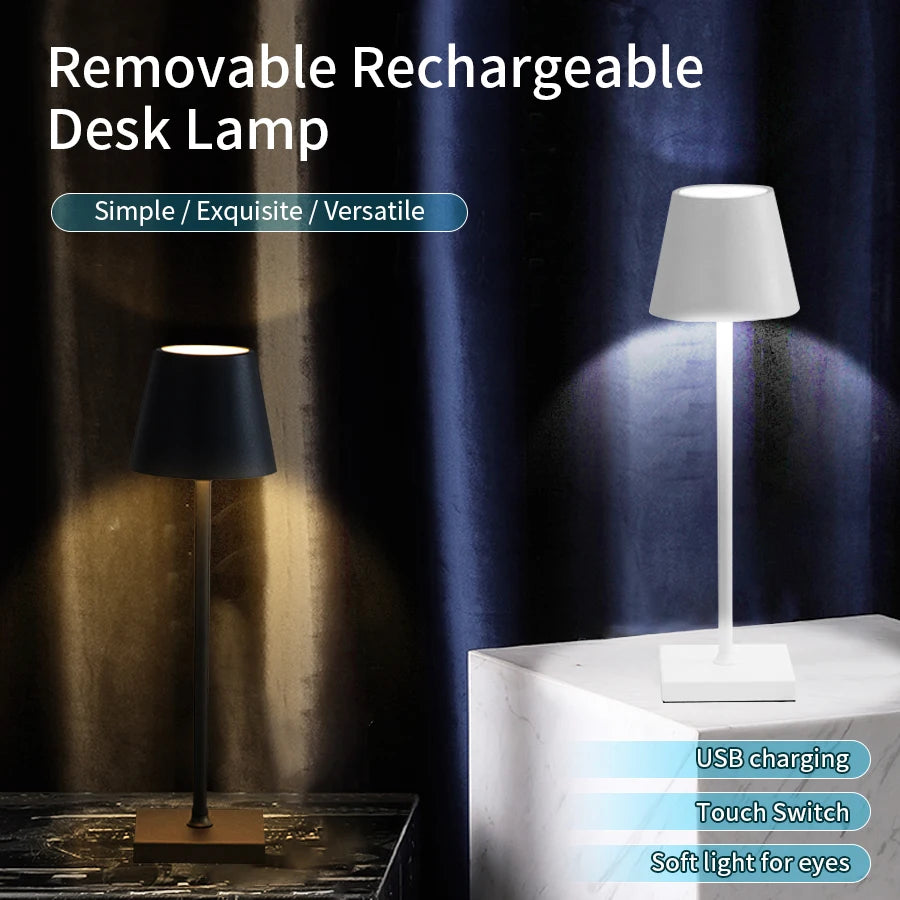 LED Rechargeable Table Lamp Bar Restaurant Wireless Touch Lamps