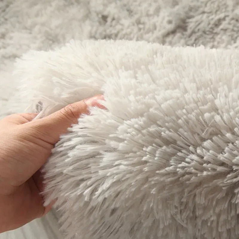 Super Soft Plush Round Rug Mat Fluffy White Carpets For Living Room