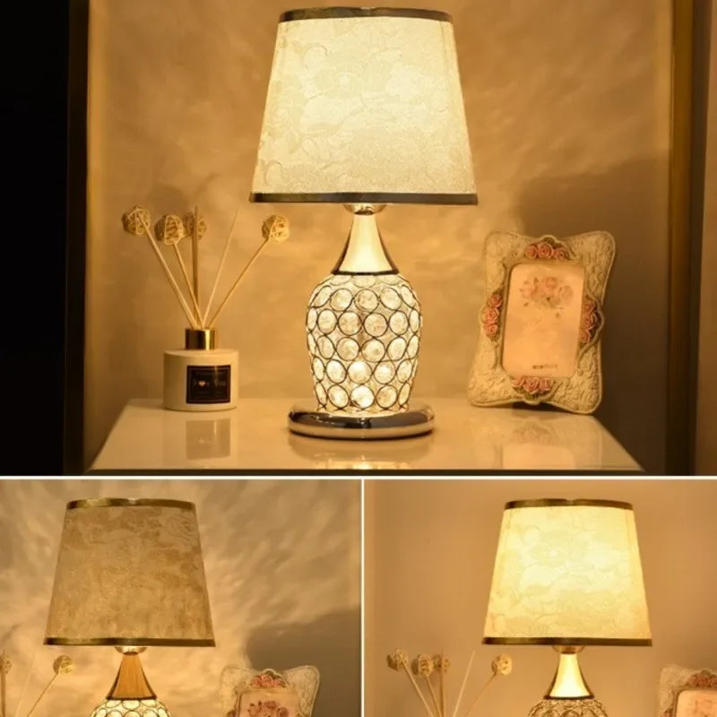 European-Style Crystal Table Lamp Ins Simple Modern Bedside Lamp