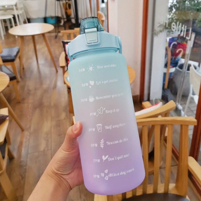 Water Bottle Stay Hydrated Motivated Leakproof Plastic Sport Bottle